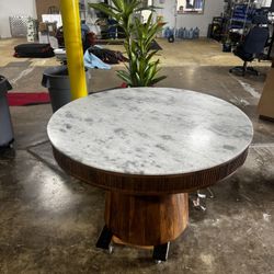 4 Foot Wide Marble Top Breakfast Nook/ Dining Table 