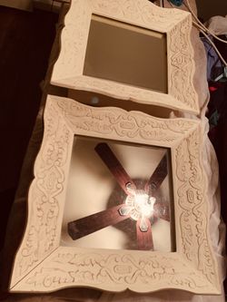 Mirror /shelves white wood