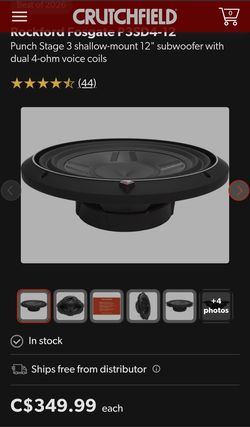 Rockford Fosgate P3SD4-12 Shallow-Mount Subwoofer