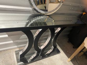 Mirrored Glass Console Table