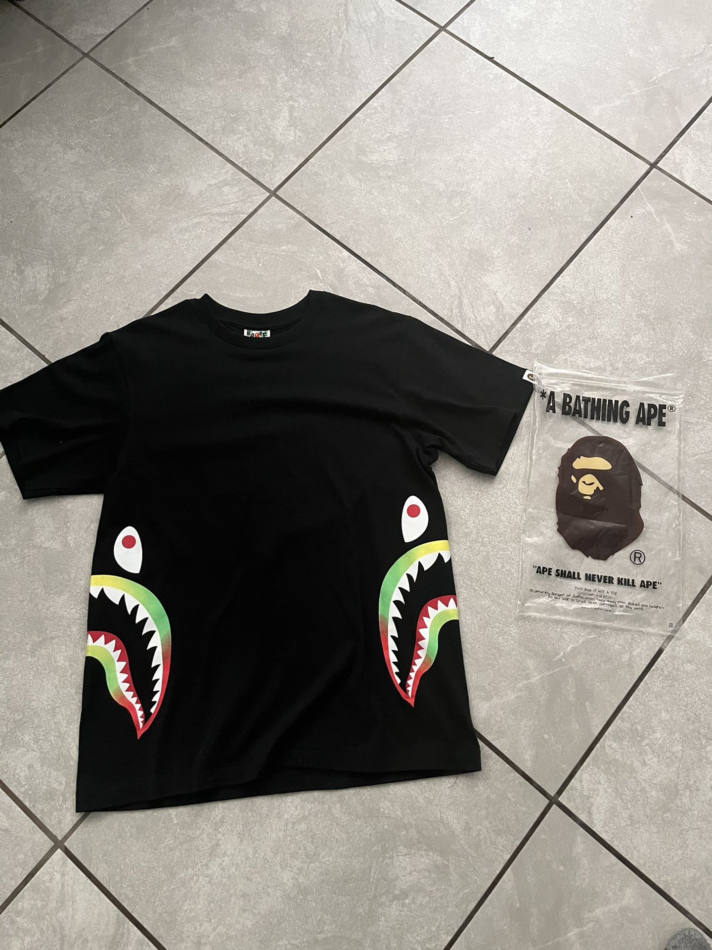 graduation bape side shark shirt