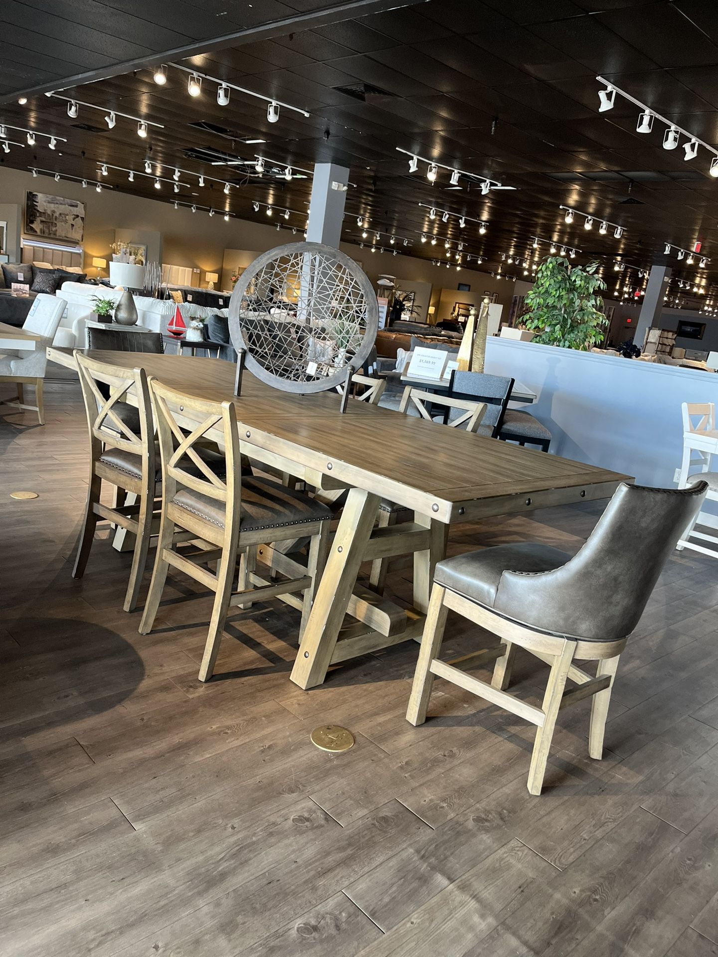 Brown/Grey Counter Height Dining Set