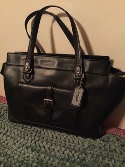 Beautiful Black Genuine Leather Classy Like New Coach Purse