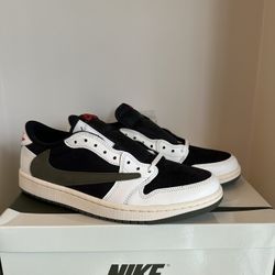 Jordan 1 Retro Low OG x Travis Scott Olive Womens Size 11W/9.5M DZ4137-106