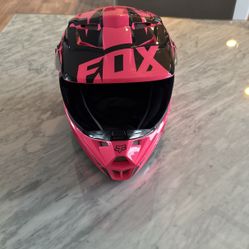 Limited Edition pink fox youth v1 race helmet ece 22.05 Inverted Version