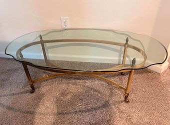 Vintage Hollywood Regency brass coffee table