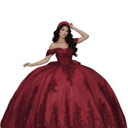 Burgundy Size 4 Quinceañera Dress Never Used 