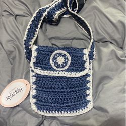 Blue And White Hippsy Sac Purse