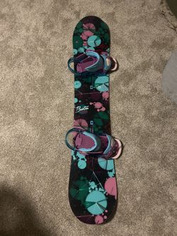 Snowboard Burton Genie 142 Flat Top With Boots Helmet Bag And
