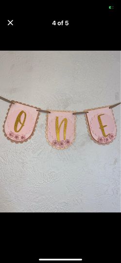 1st Birthday Banner And Cake Topper