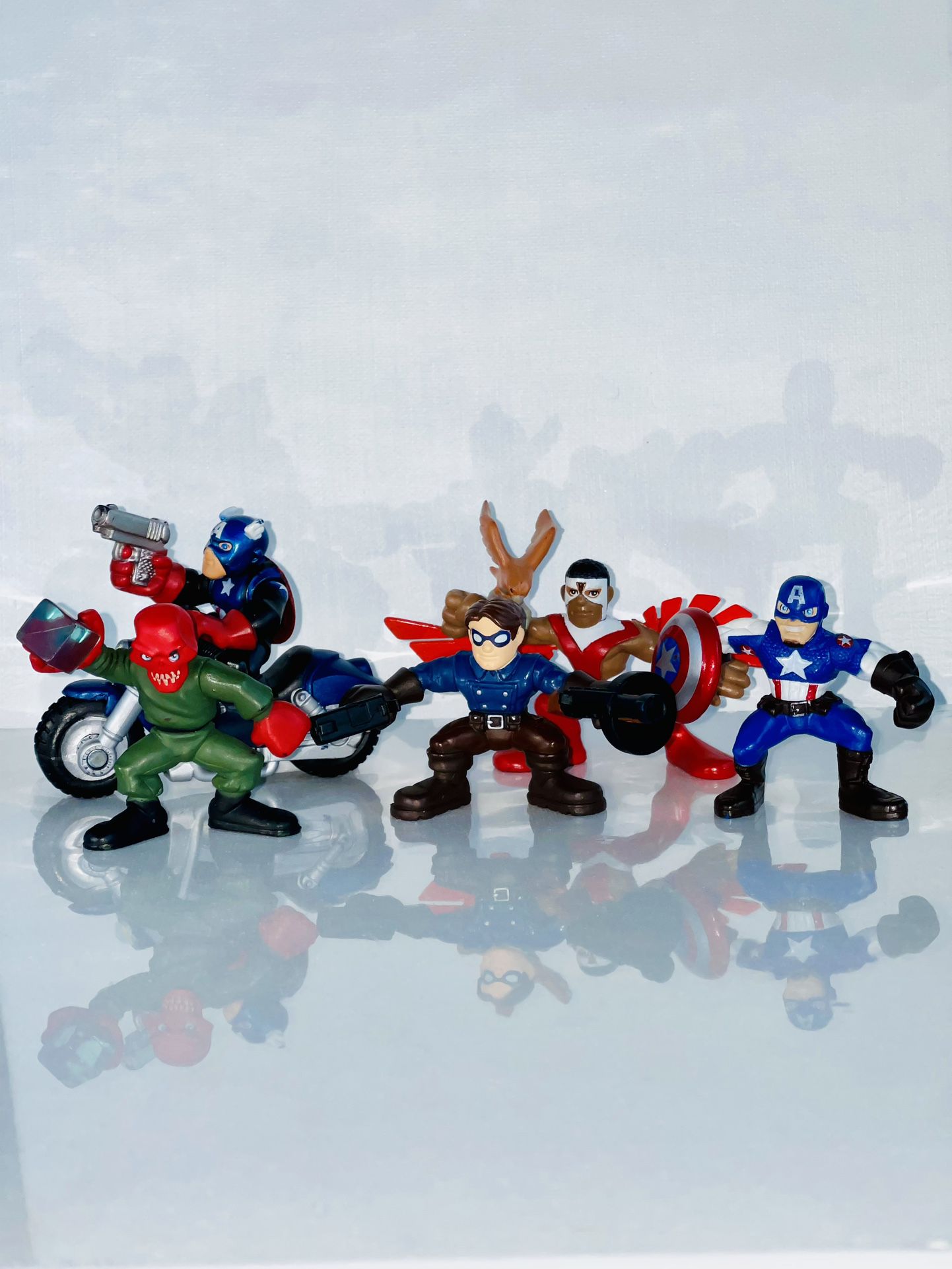 Marvel Superhero Squad Captain America, Bucky, Falcon, Red Skull Mini Figures - 5 Pcs $10 Each 