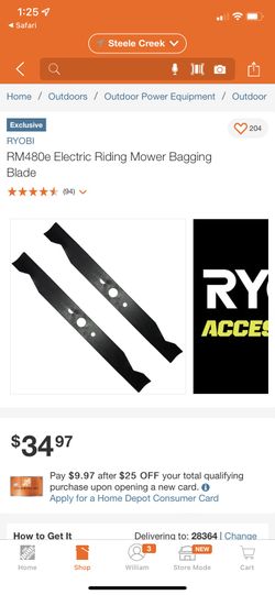 Ryobi 38 Inch Bagger Blades