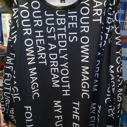 brand new Shein Curve letter graphic drop-shoulder sweatshirt dress