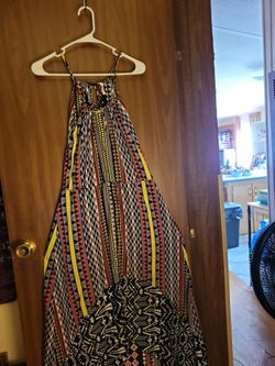 Tribal Print Halter Maxi Dress