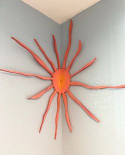 Large Wood Sun Wall Art Decor 47x53 Appr