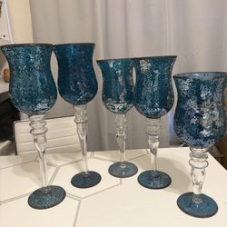 Crackle Glass Hurricanes -5
