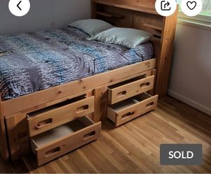 Full size bed frame with storage