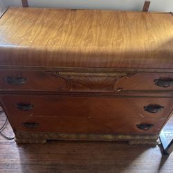 Antique 3 Drawer Dresser With Mirror (not Pictured)