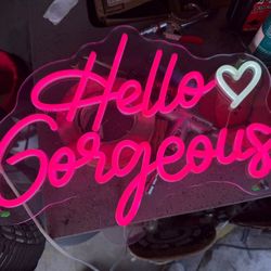 Hello Gorgeous Neon Sign USB 
