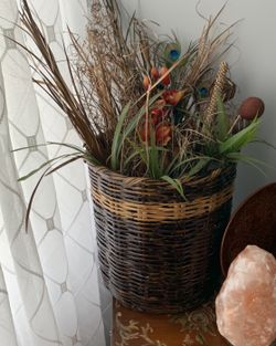 Basket With Dried Flowers