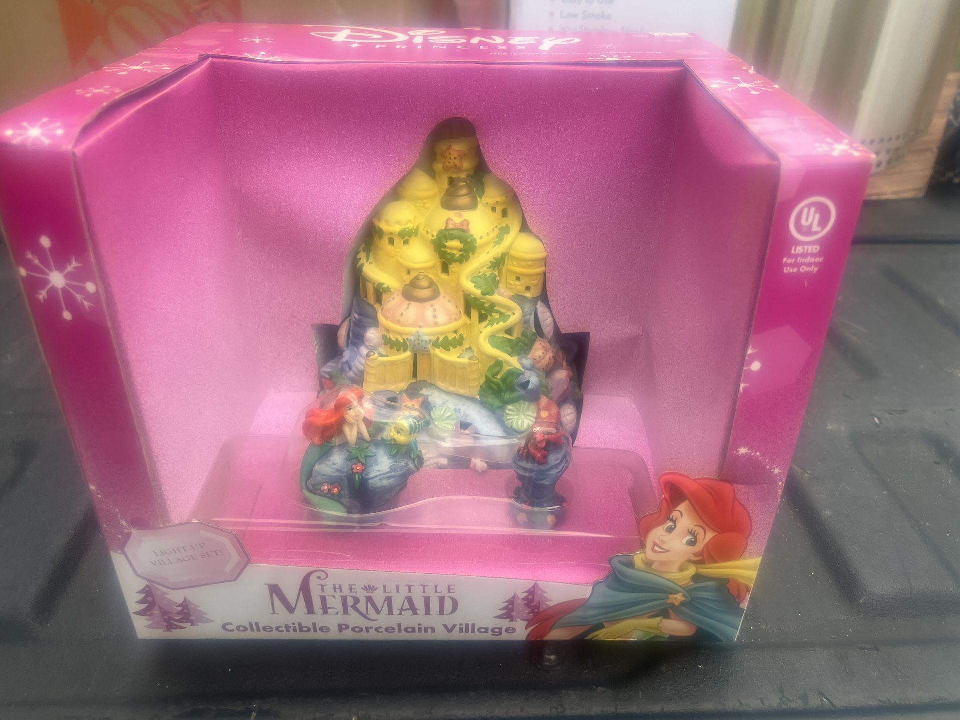 Disney Princess Little Mermaid Light Up Village Set Porcelain New in Box NIB