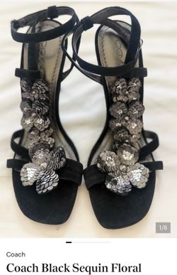 Coach sequined Suade high heels