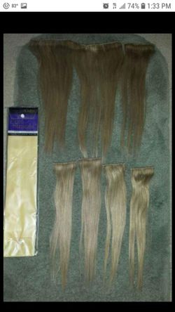 Blonde Human Hair extensions 18 inches w/clips
