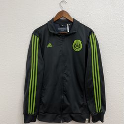 Men’s Adidas Mexico National Team training Kit windbreaker 2014 Long-sleeve Size Large  gray and green 