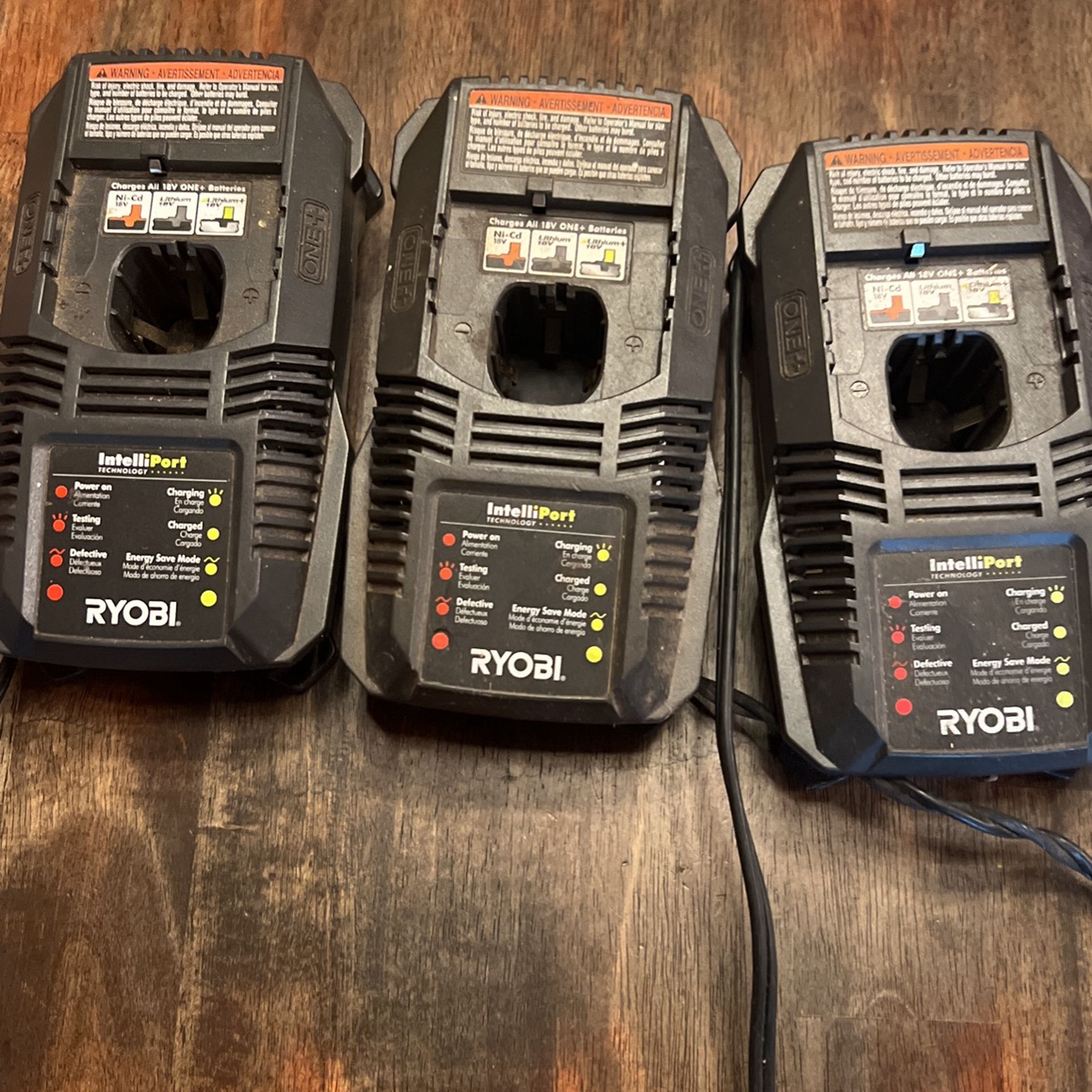 Robbie 18 V battery chargers three of them for $25.00