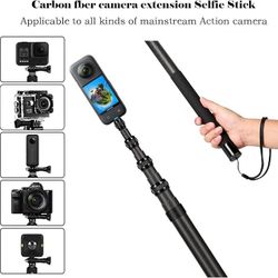 3m 9.8ft Extended Super Long Invisible Carbon Fiber Selfie Stick for Insta360 x5 X4 X3