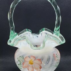 VINTAGE FENTON GLASS BASKET
