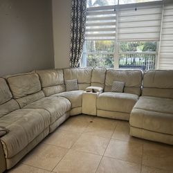 Microfiber Light Grey Sectional Sofa $950