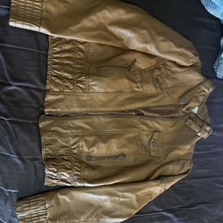 Paris Blues Brown Leather Jacket 