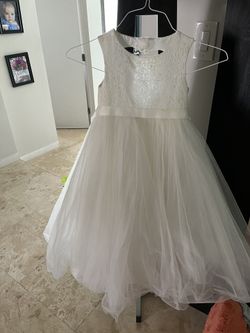 White Elegant Girls Dress
