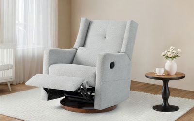 KISLOT Upholstered Recliner Swivel Glider Nursery Chair