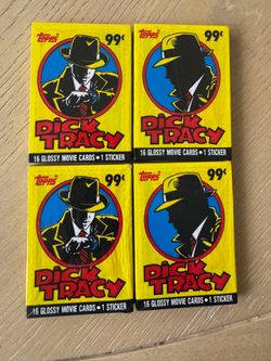4 Sealed Vintage Packs 1990 Dick Tracy movie cards