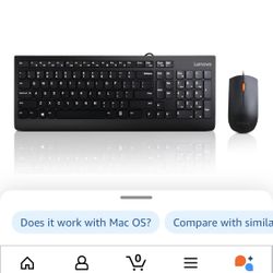 Lenovo 300 USB Combo, Full-Size Wired Keyboard & Mouse (s11)