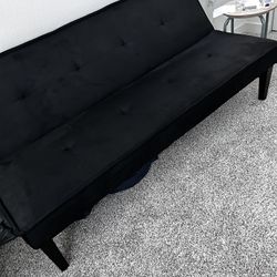 New From Walmart Never Used Need To Sell Not Using It. It’s A Couch. Turns Into A Bed Black Velvet Very Nice.