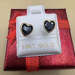 ORO 10K Broquel Corazón Negro. Nuevo ❣️