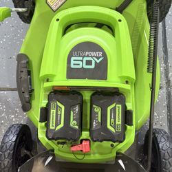 Brand new 21 Inch Greenworks 60v Self Propelled With 4 Batteries Mower