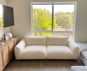 Designer Bouclé Two Seat Couch