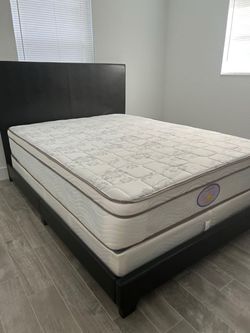 New queen  mattress and box spring 2 pc bed frame is not included