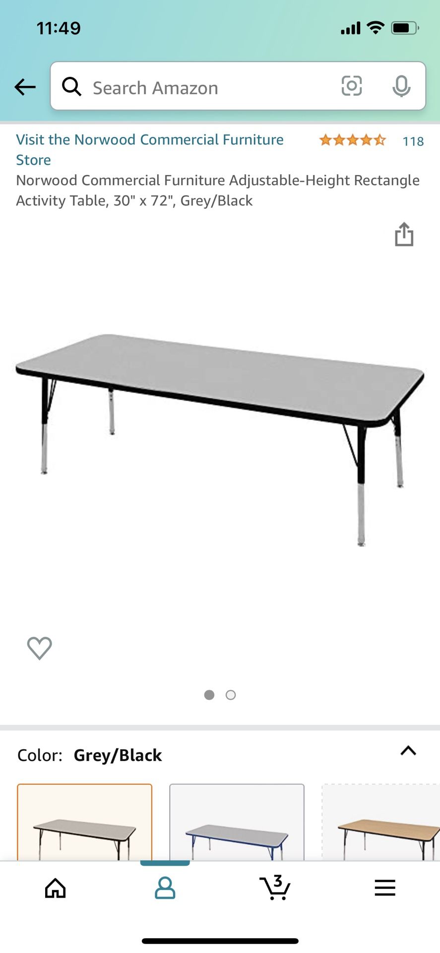 Table (commercial grade & adjustable)