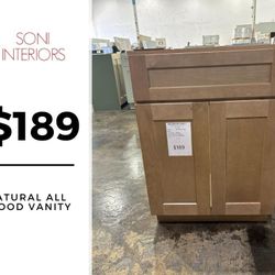 Natural all Wood Bathroom Vanity $189