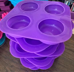8- Classic Round Soap Molds for Soap Making, Round Silicone Molds, Soap Making Supplies  Purple color