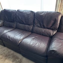 Natuzzi Leather Couch, Love Seat And Recliner