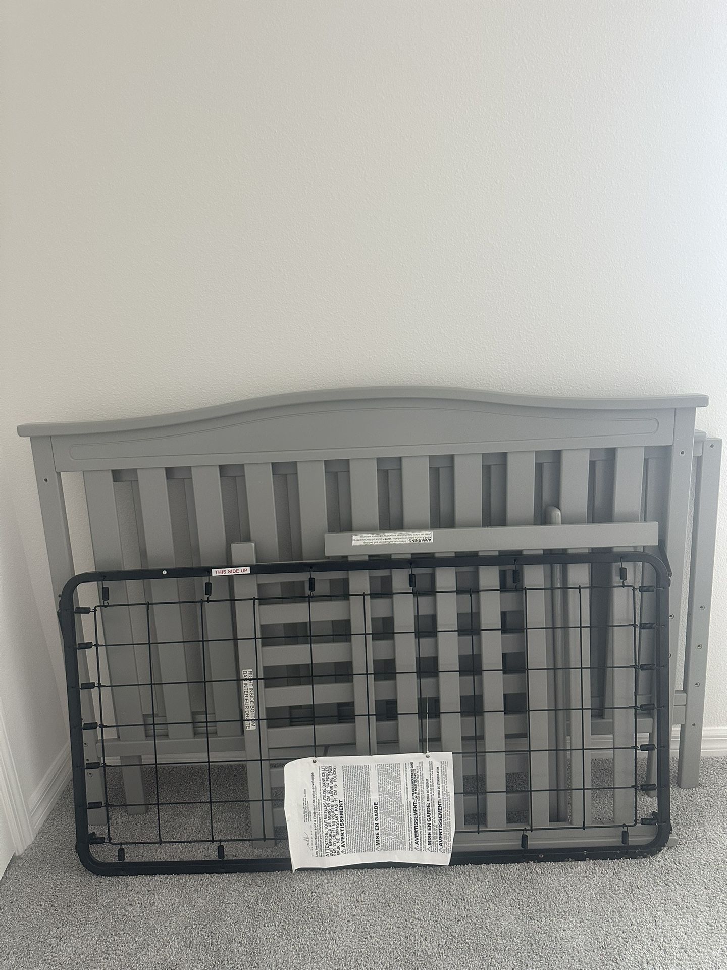 gray crib