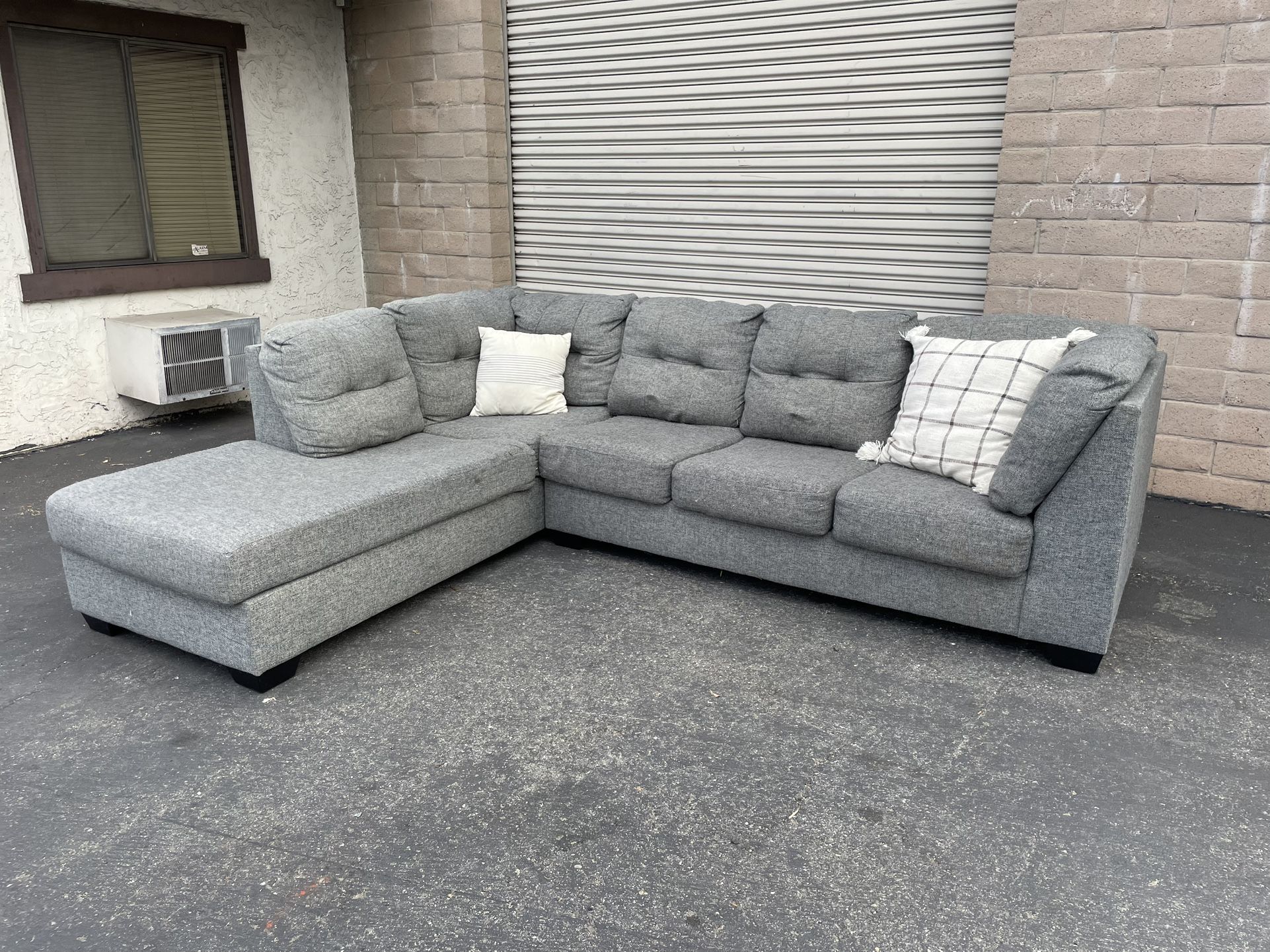 L-Shaped Gray Sectional - Sofa // FREE DELIVERY