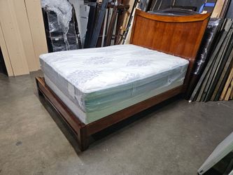 Queen bed and mattress Solid wood