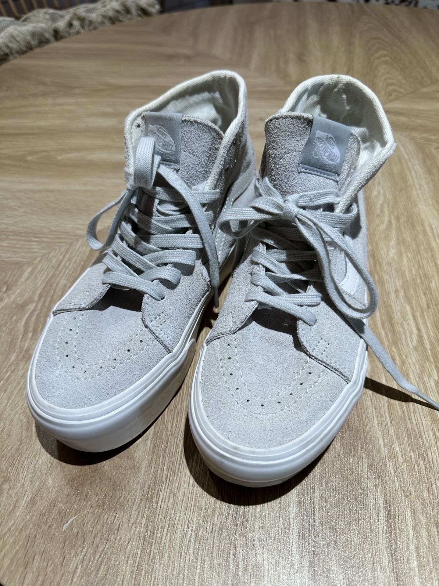 Vans Sk8 Hi Platform Suede Sneakers Light Gray Women's Size